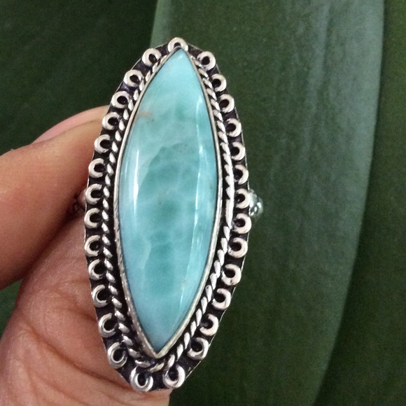 Jewelry - Sterling Silver Caribbean Larimar 925 Ring